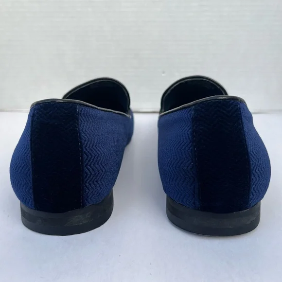 Steve Madden Velvet Loafers Men’s Size 9 Chevron Embossed Cobalt Blue - Picture 6 of 13